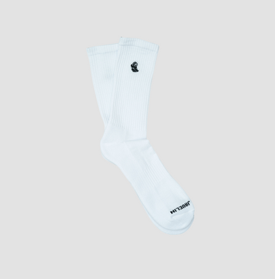 Embroidered Saint Javelin White Sock