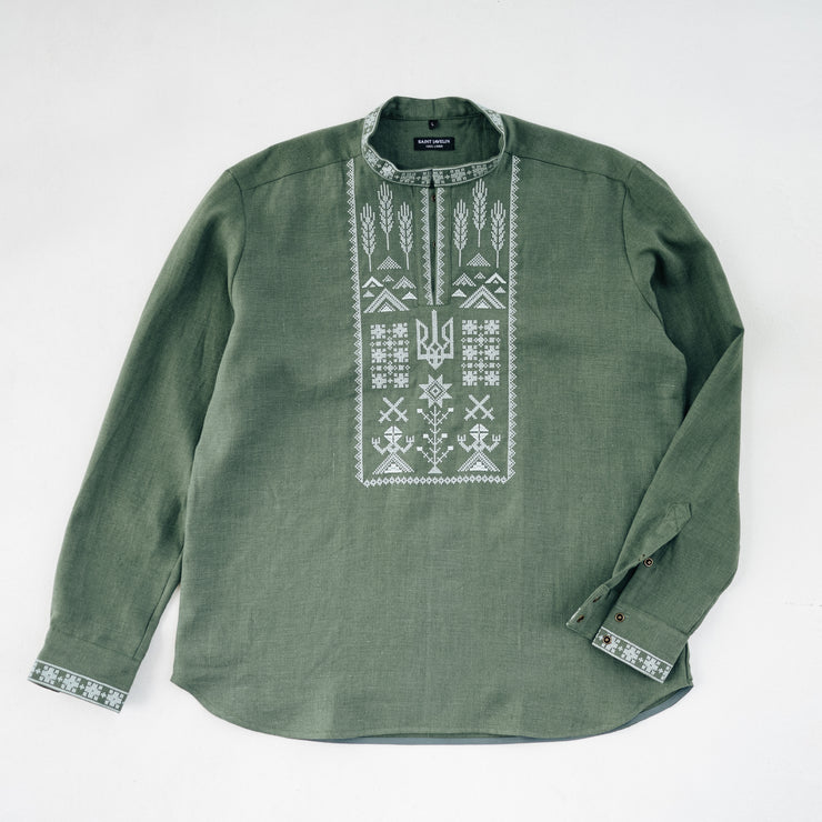 Linen Vyshyvanka “Syla” – Men’s Embroidered Shirt