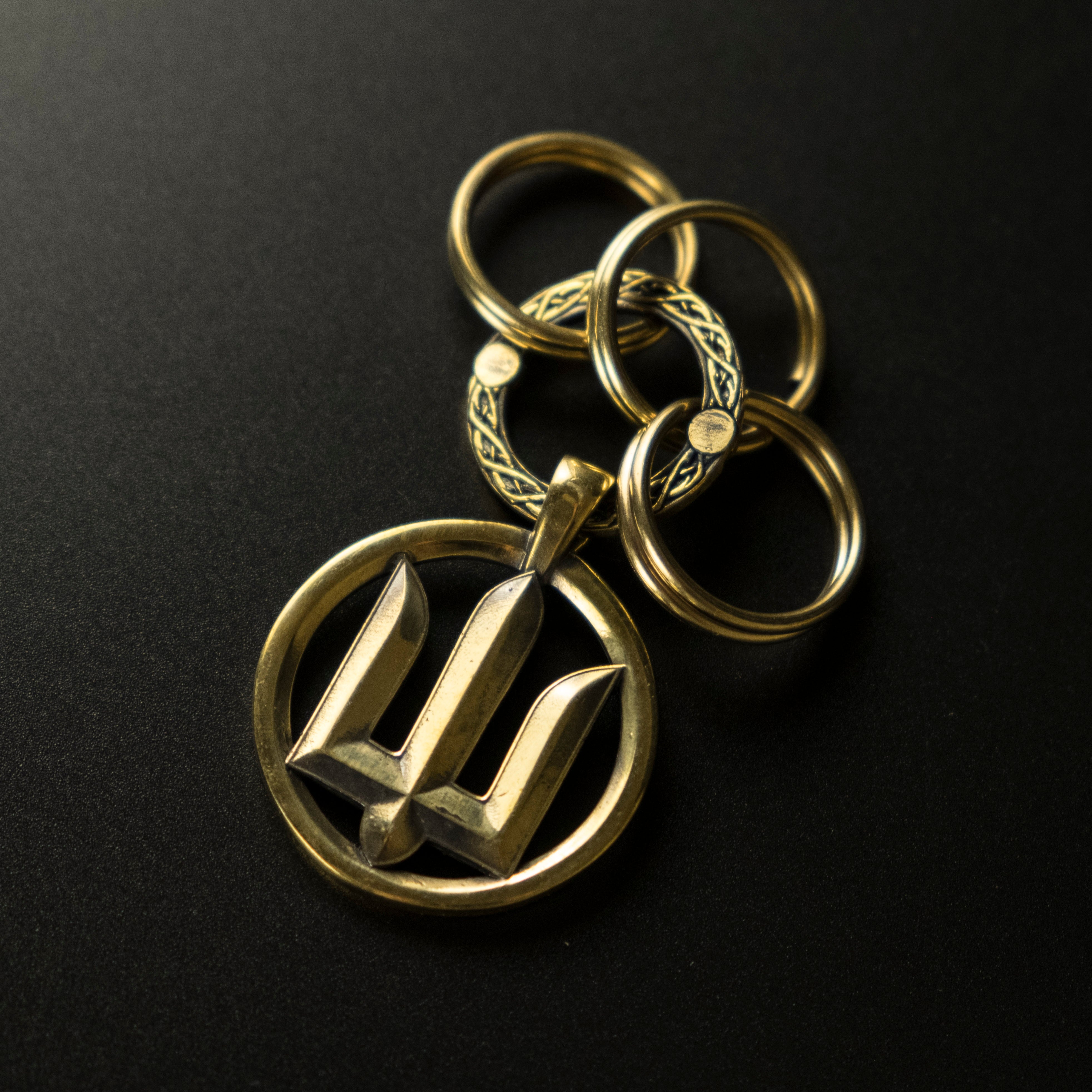 Tryzub - Keychain (Recycled Artillery Shells)