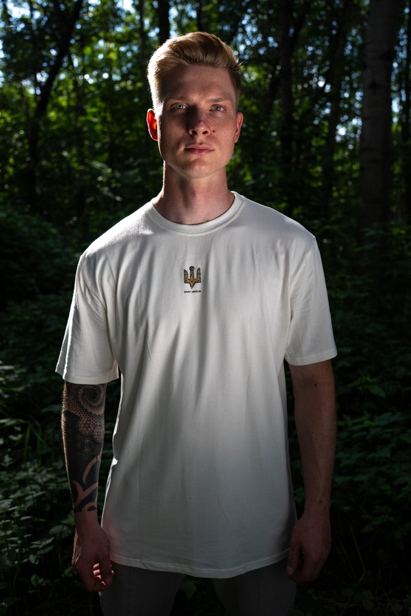 Ivory Bamboo Tryzub of War Standard - T-Shirt - Saint Javelin