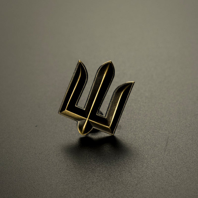 Tryzub Pin (Recycled Artillery Shells)