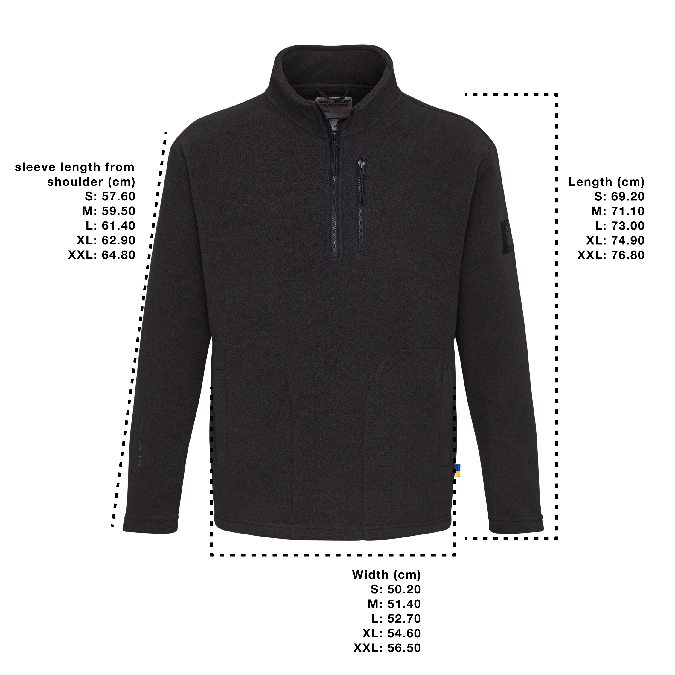 Defender Polartec  1/4 Zip Fleece - Black
