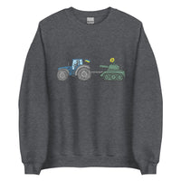 A Ukrainian Farmer Finds a Russian Tank - Adult Crewneck Sweatshirt - Saint Javelin