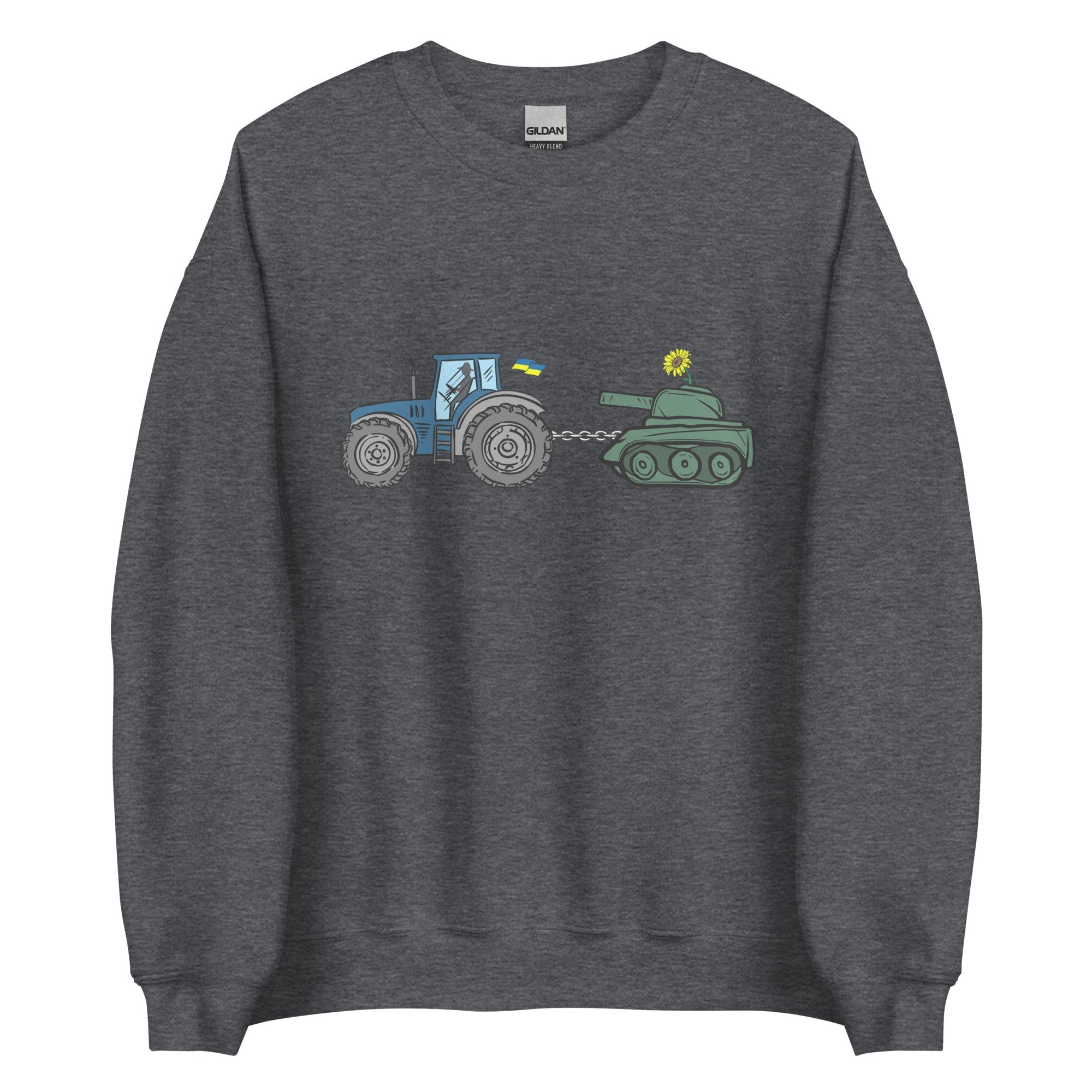 A Ukrainian Farmer Finds a Russian Tank - Adult Crewneck Sweatshirt - Saint Javelin