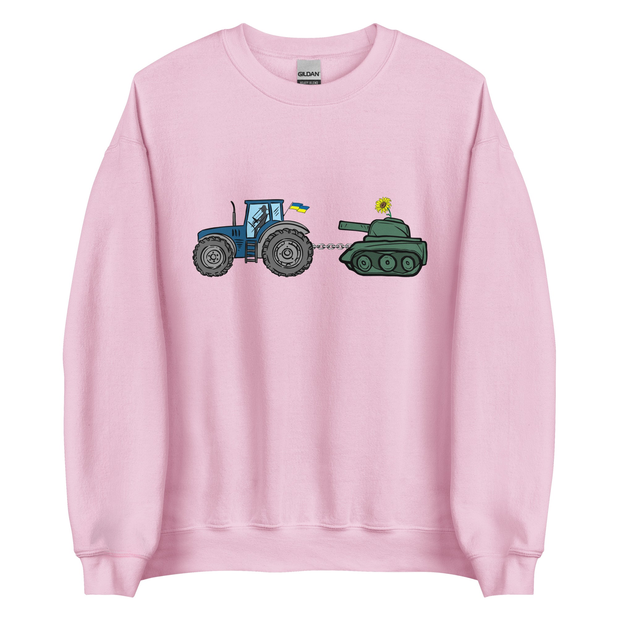 A Ukrainian Farmer Finds a Russian Tank - Adult Crewneck Sweatshirt - Saint Javelin