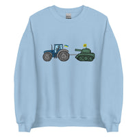 A Ukrainian Farmer Finds a Russian Tank - Adult Crewneck Sweatshirt - Saint Javelin