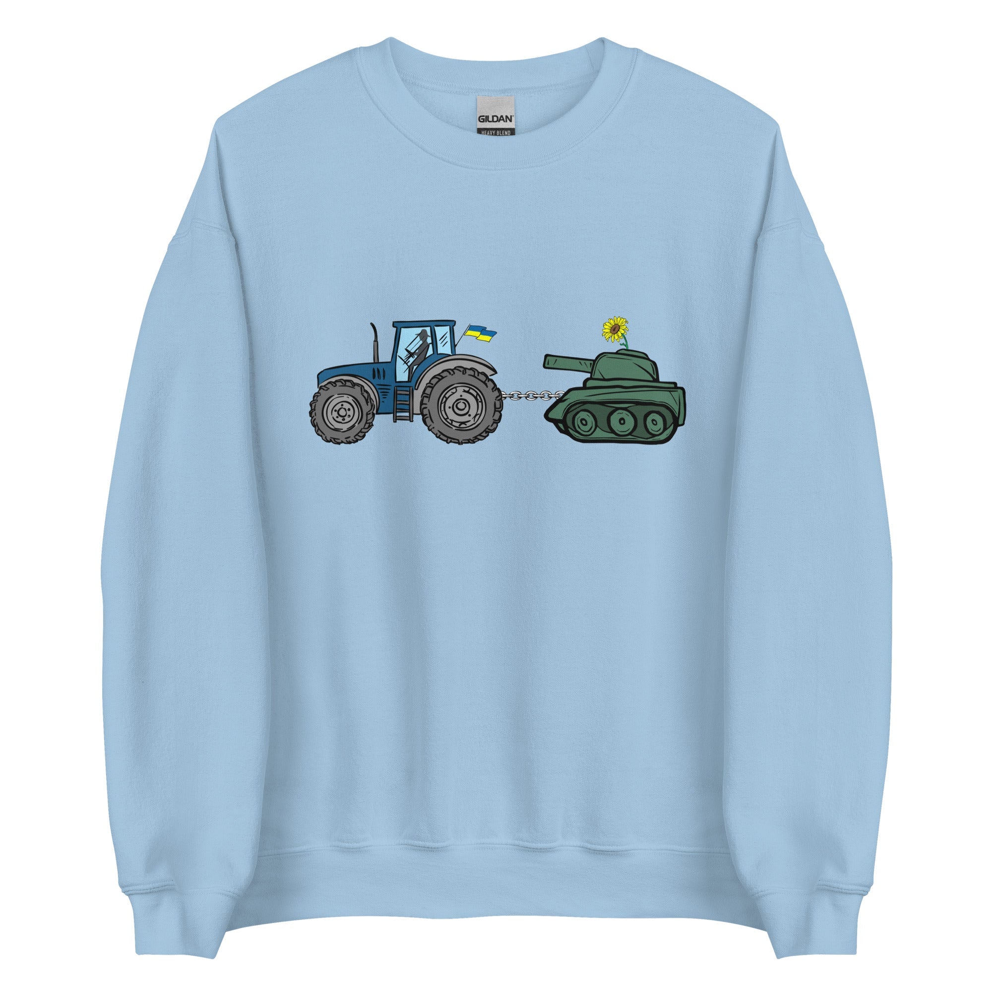 A Ukrainian Farmer Finds a Russian Tank - Adult Crewneck Sweatshirt - Saint Javelin