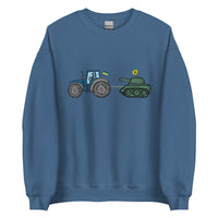A Ukrainian Farmer Finds a Russian Tank - Adult Crewneck Sweatshirt - Saint Javelin