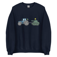 A Ukrainian Farmer Finds a Russian Tank - Adult Crewneck Sweatshirt - Saint Javelin