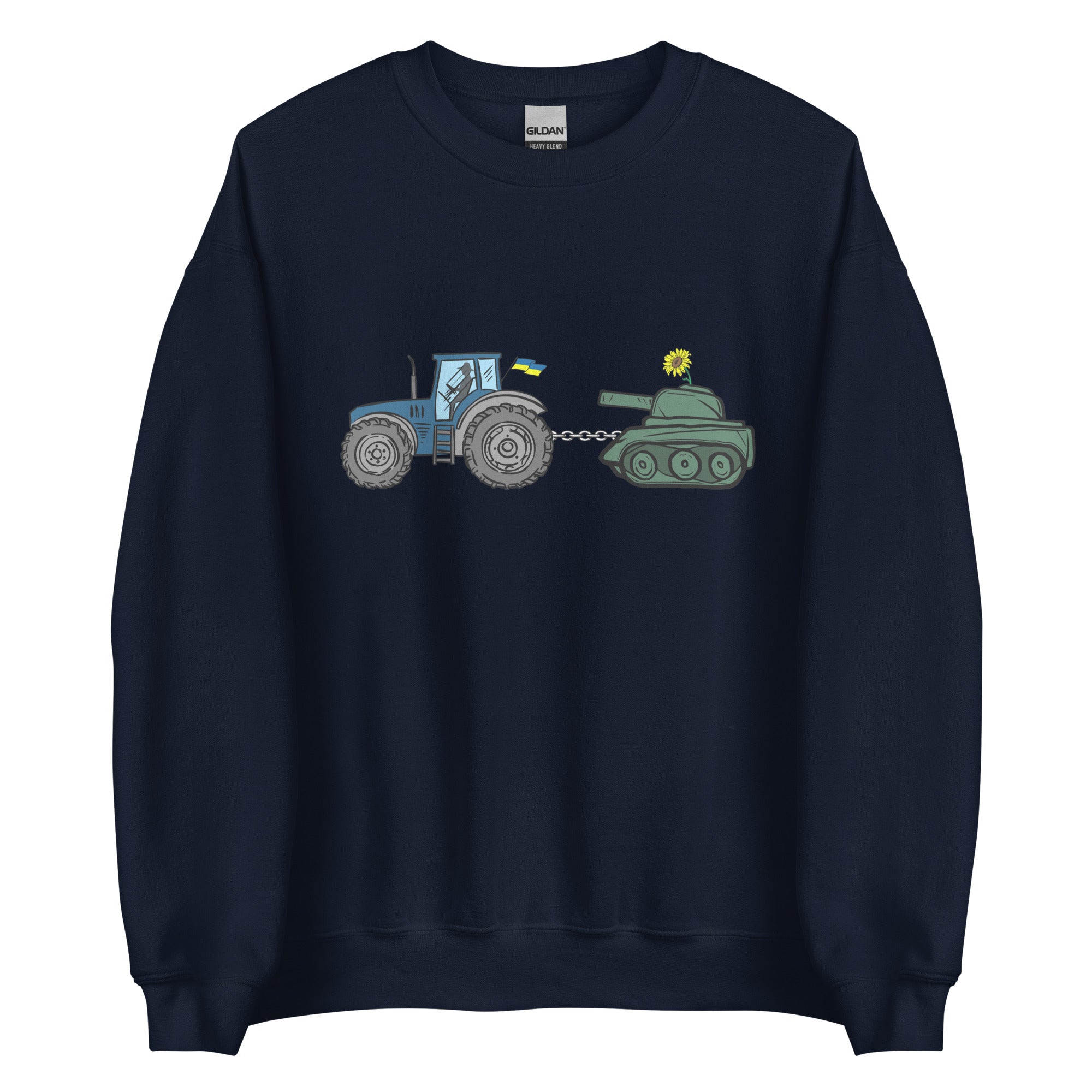 A Ukrainian Farmer Finds a Russian Tank - Adult Crewneck Sweatshirt - Saint Javelin
