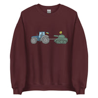 A Ukrainian Farmer Finds a Russian Tank - Adult Crewneck Sweatshirt - Saint Javelin