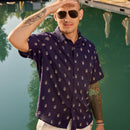 Anchor Tryzub - Navy Linen Shirt - Saint Javelin