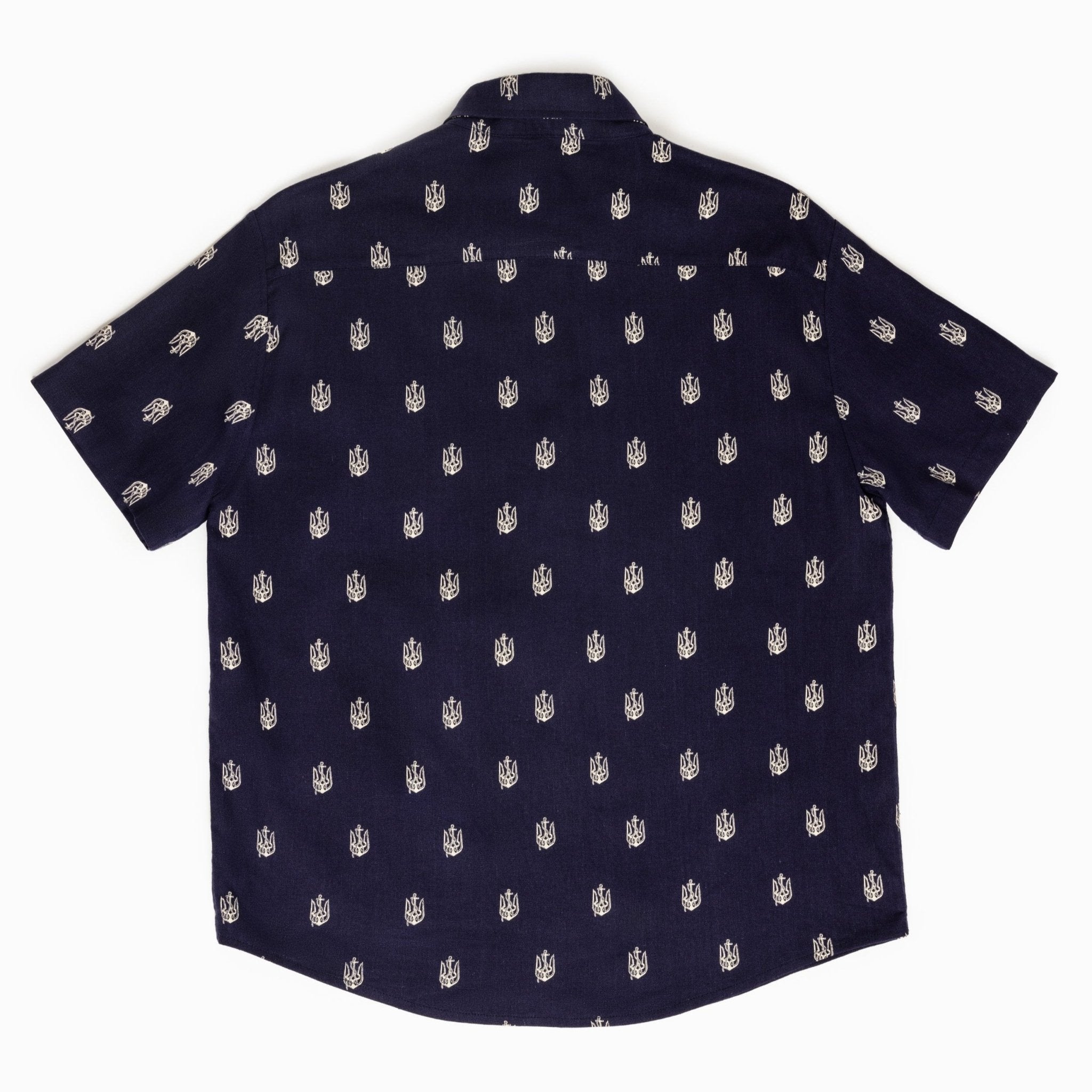 Anchor Tryzub - Navy Linen Shirt - Saint Javelin