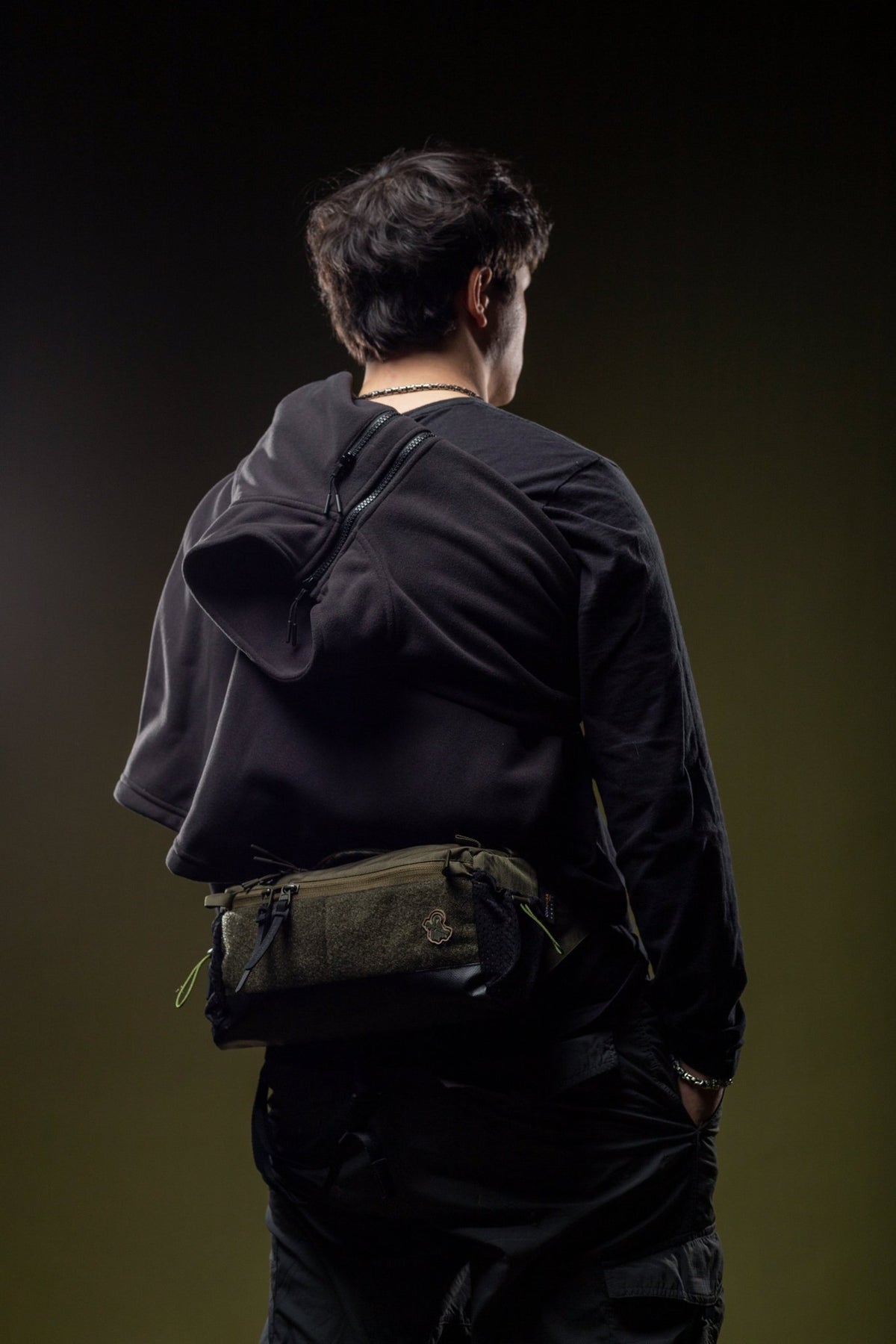 Arakawa slingpack worn across the back