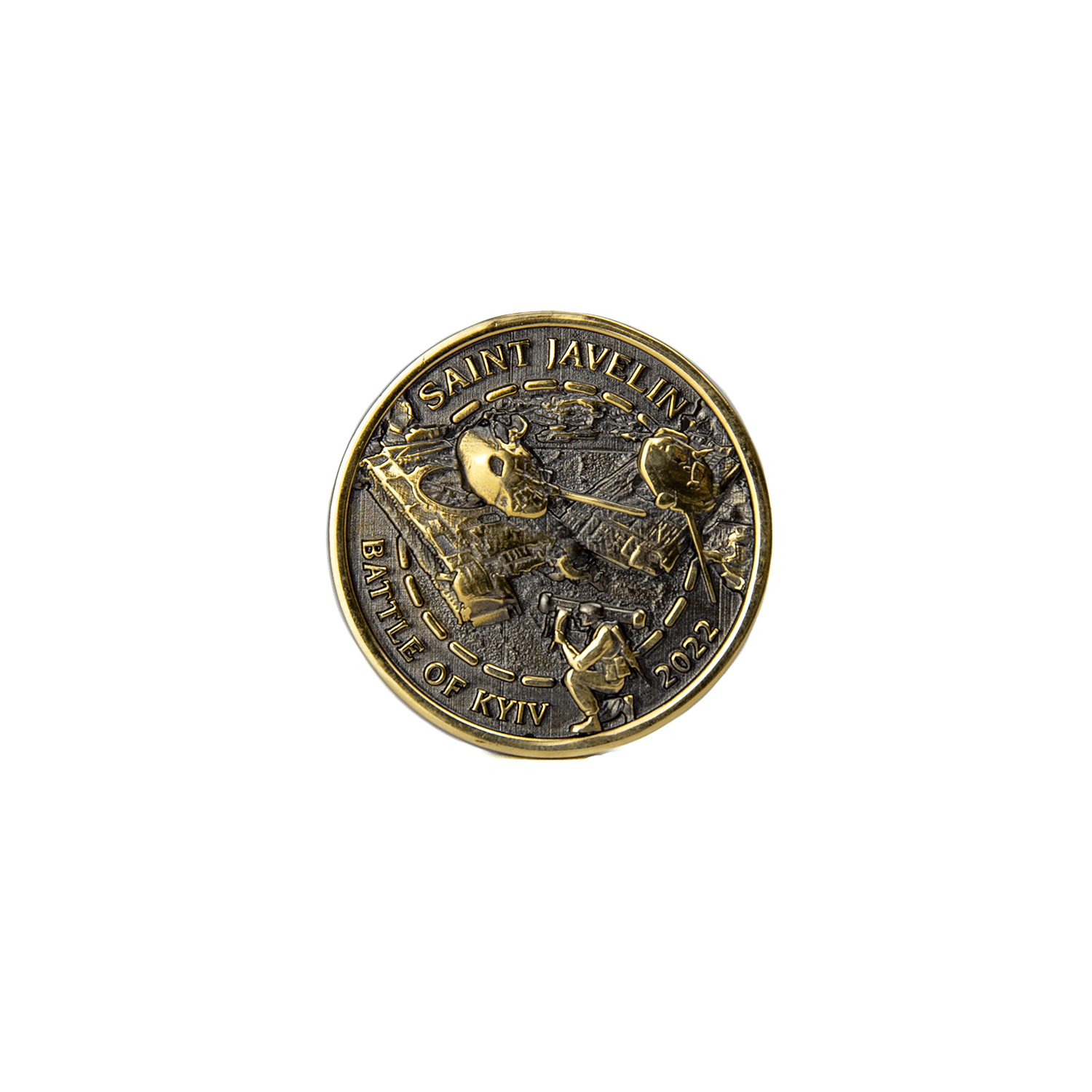Battle of Kyiv - Challenge Coin (Recycled Artillery Shells) - Saint Javelin