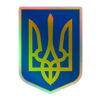 Blue and Yellow Tryzub - Holographic Sticker - Saint Javelin