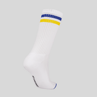 Blue & Yellow Stripes - White Crew Socks - Saint Javelin