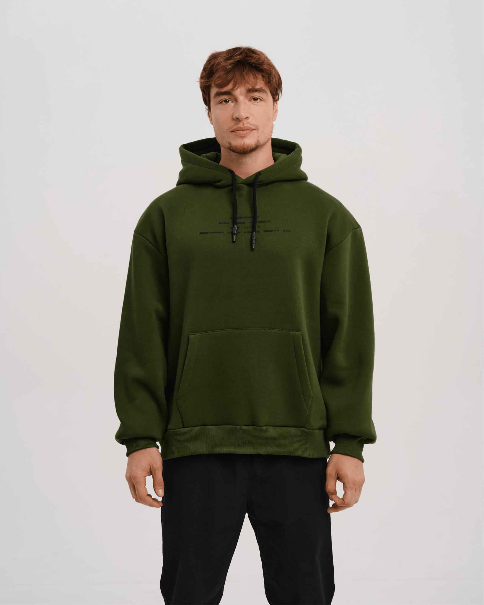 Brushed Fleece Morse Code - Oversized Hoodie