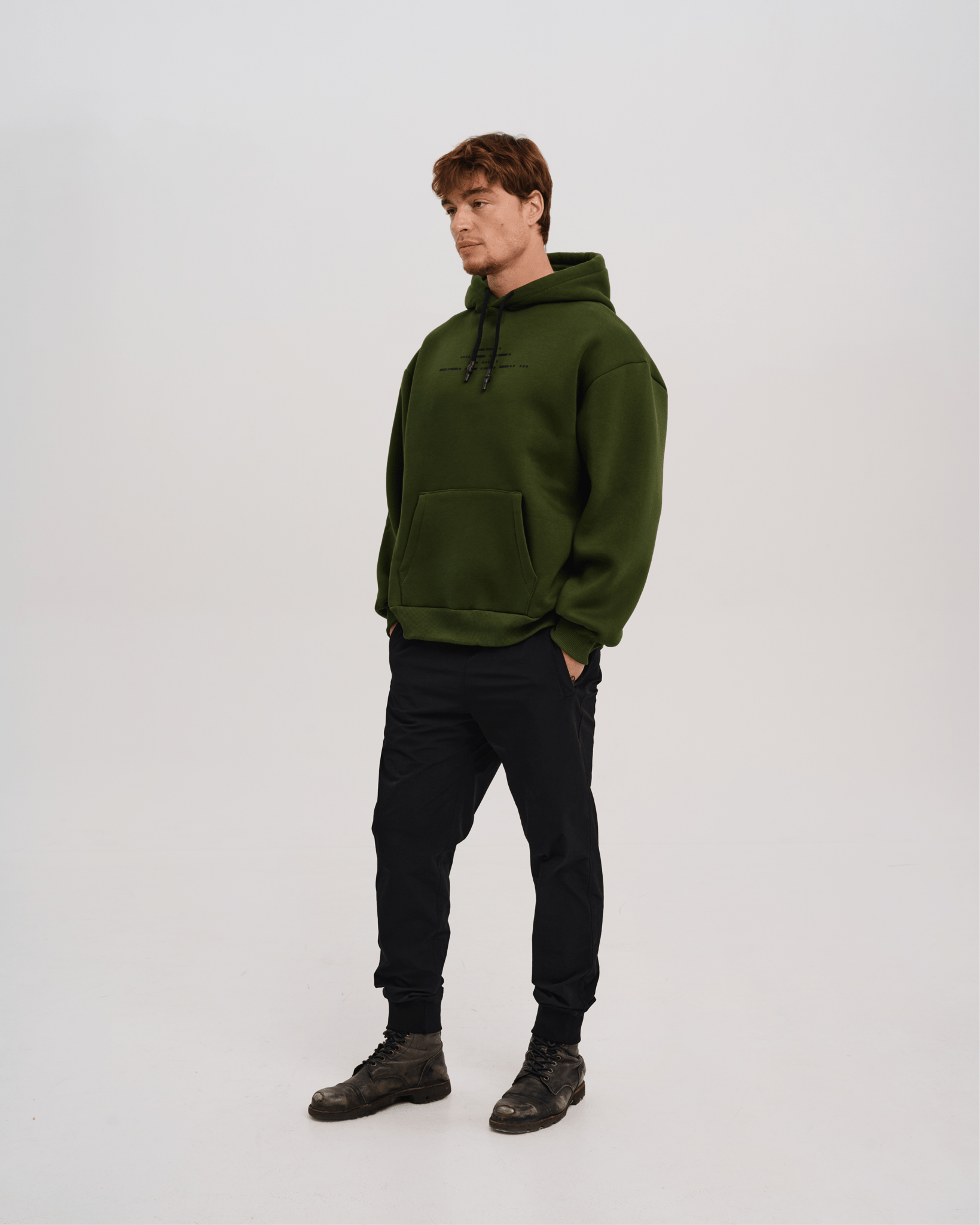 Brushed Fleece Morse Code - Oversized Hoodie