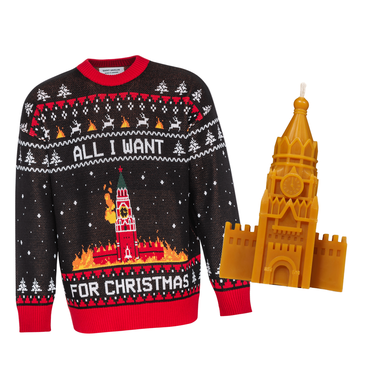 Knitted BURNING KREMLIN Christmas Sweater (PRE-ORDER)