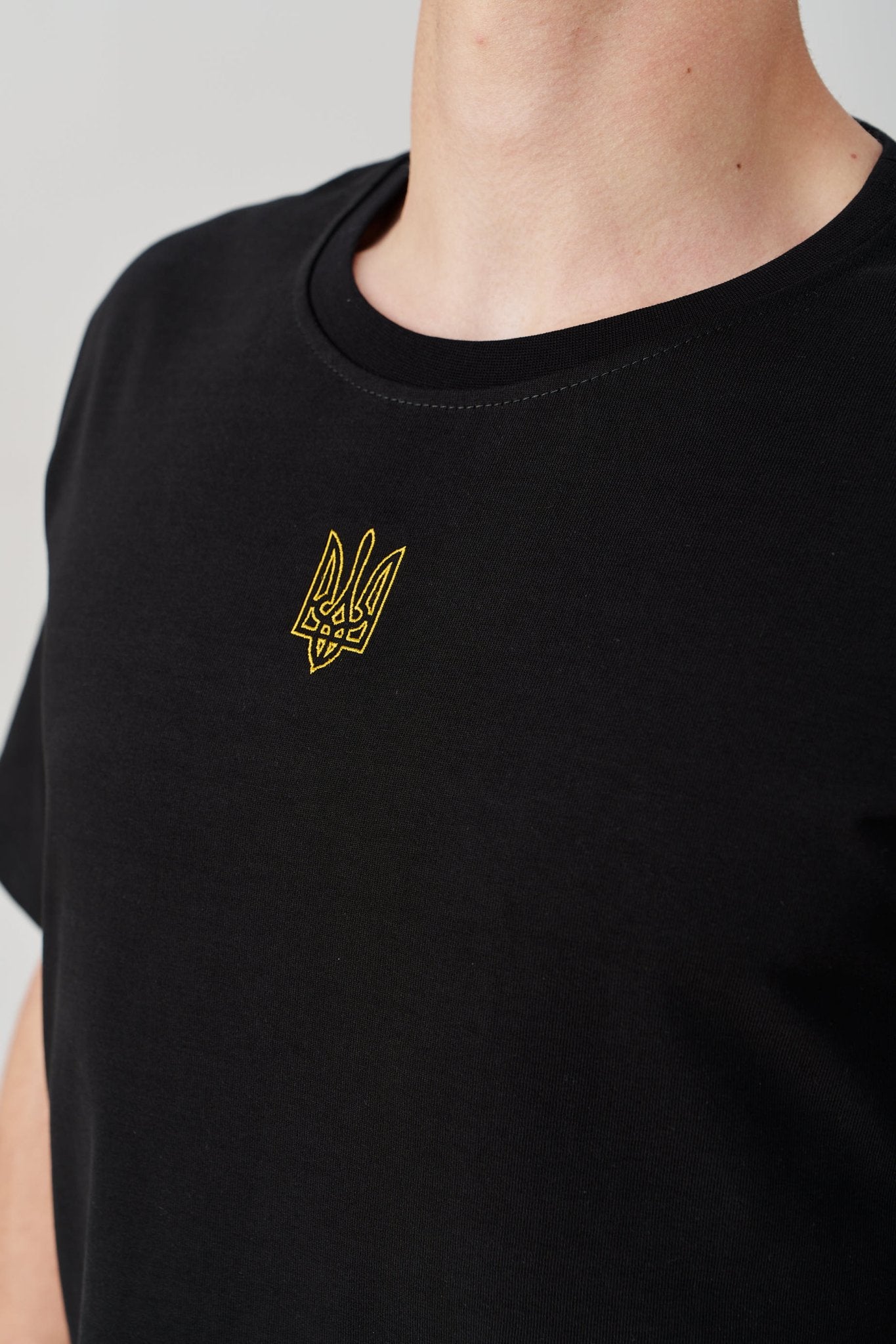 Cotton Embroidered Tryzub Oversized T-Shirt - Saint Javelin