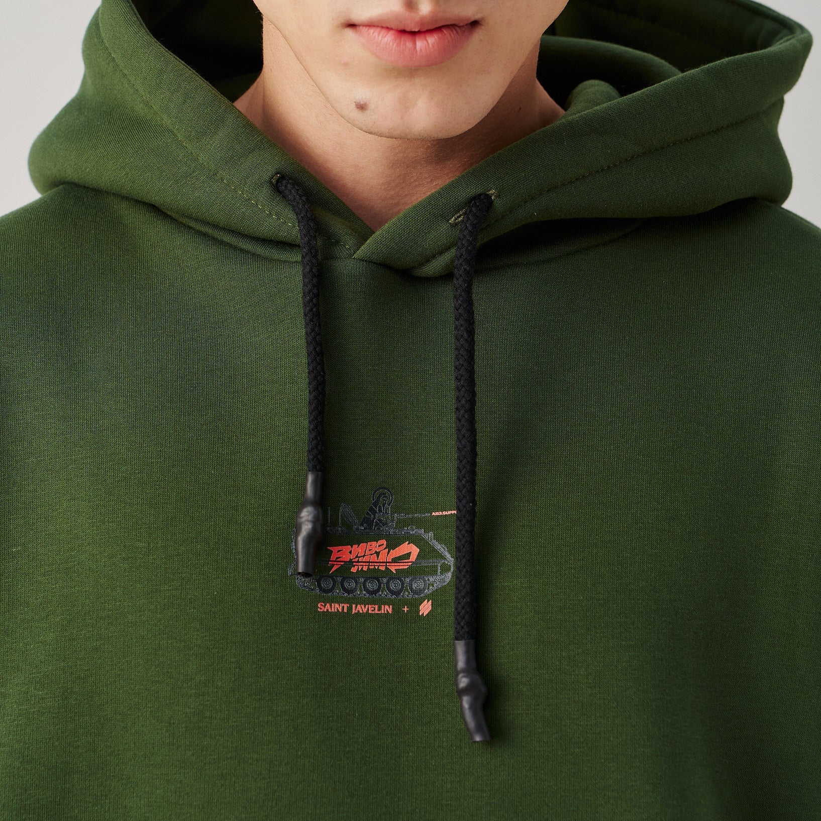 forest green 3rd army hoodie - male front close