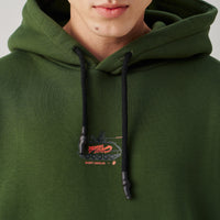 forest green 3rd army hoodie - male front close