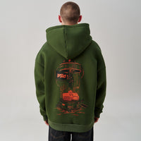 forest green 3rd army hoodie - male back