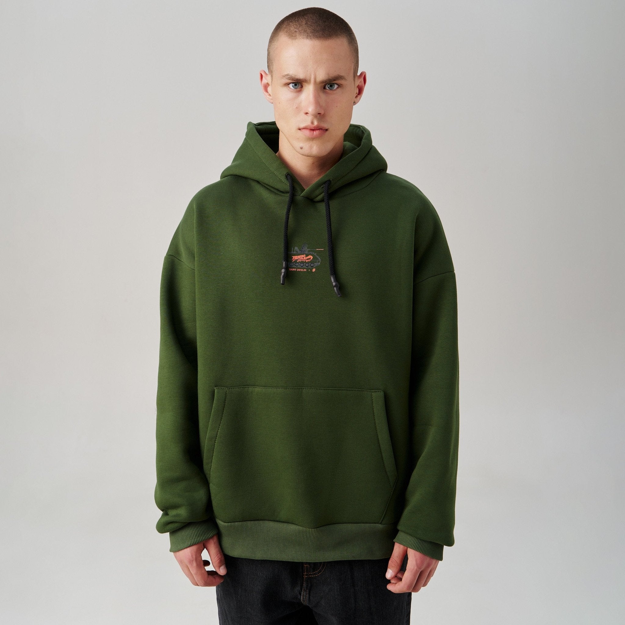 forest green 3rd army hoodie - male front