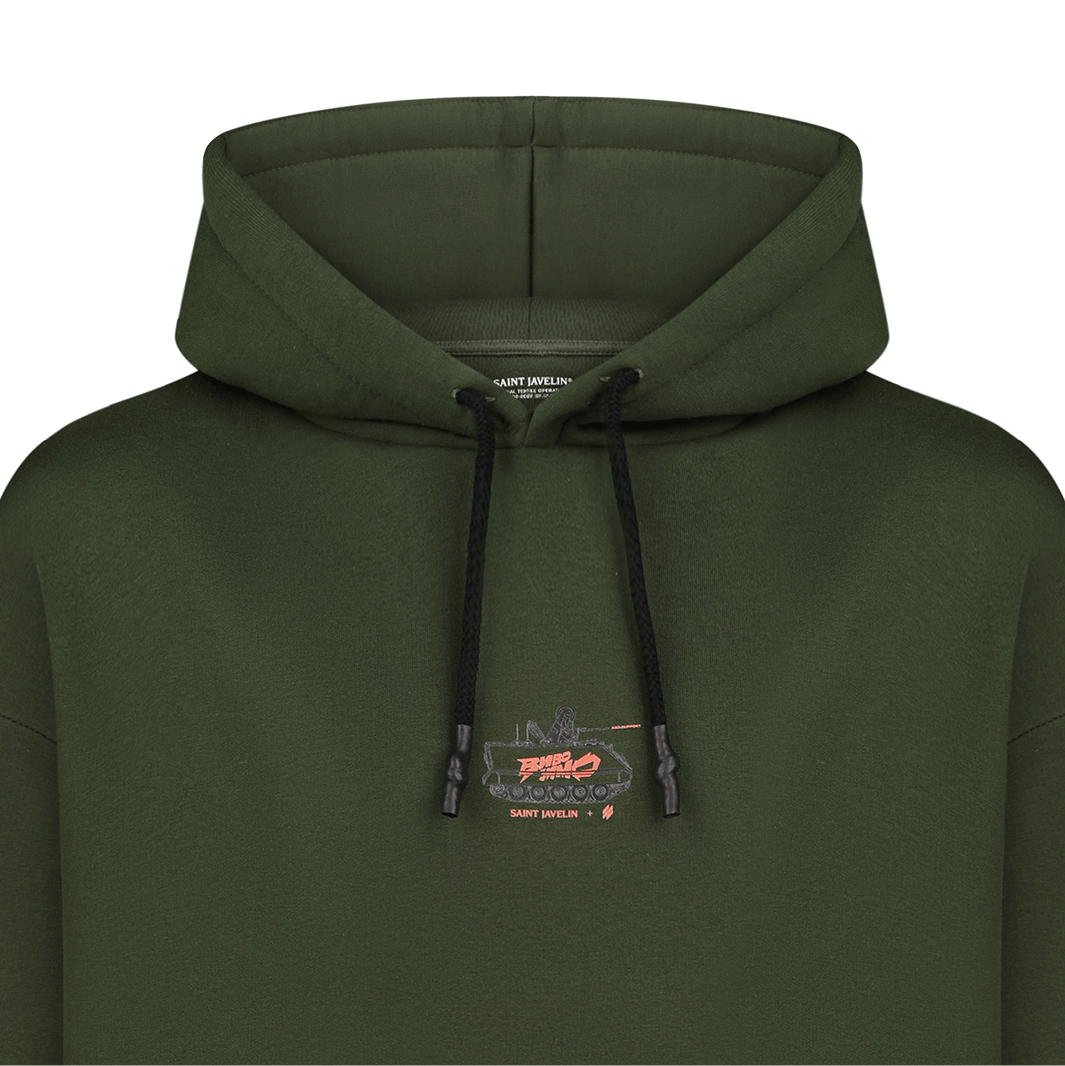 forest green 3rd army hoodie - ecom front close