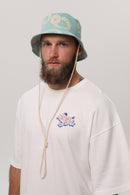 Crimea Beach Party Bucket Hat — mint terry bucket hat with embroidered Crimea print