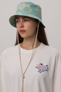 Crimea Beach Party Bucket Hat — mint terry bucket hat with embroidered Crimea print