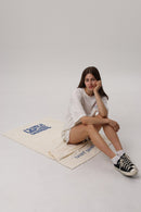 Ivory — Crimea Ukraine Beach Towel, ivory terry beach towel with blue Crimea Ukraine print