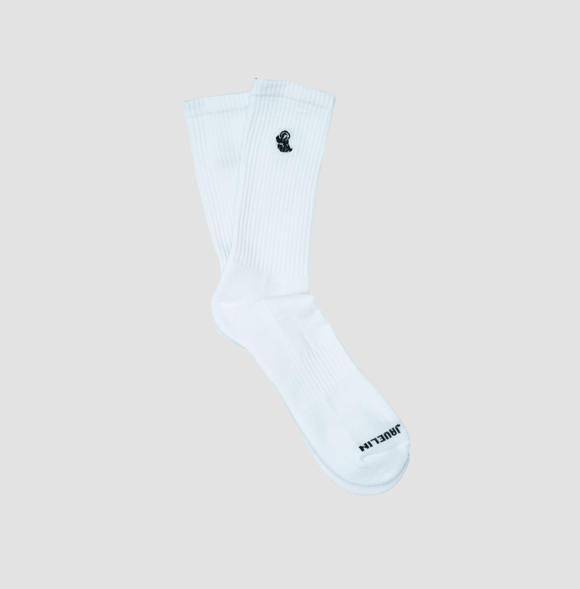Embroidered Saint Javelin White Sock