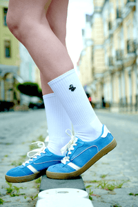 Embroidered Saint Javelin White Sock - Saint Javelin