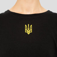Gold Tryzub Embossed  - Black Bamboo T-Shirt