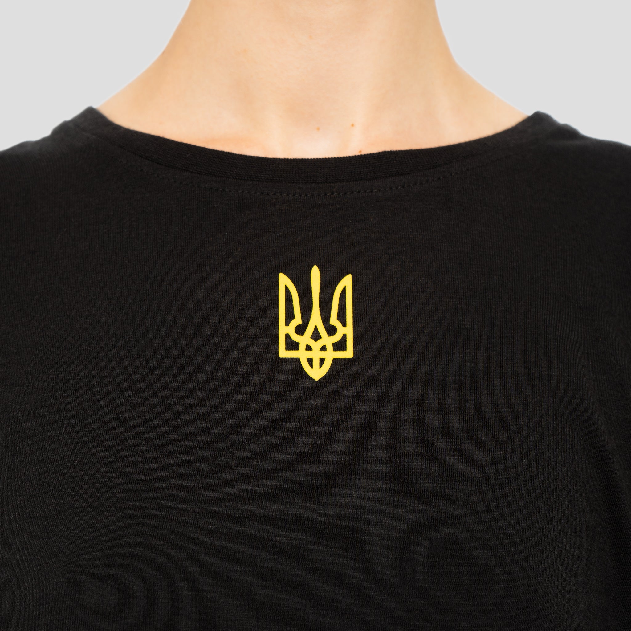 Gold Tryzub Embossed  - Black Bamboo T-Shirt
