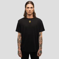 Gold Tryzub Embossed  - Black Bamboo T-Shirt