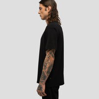 Gold Tryzub Embossed  - Black Bamboo T-Shirt