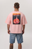 Peach — Kerch Bridge T-Shirt, peach oversized tee with Kerch back print
