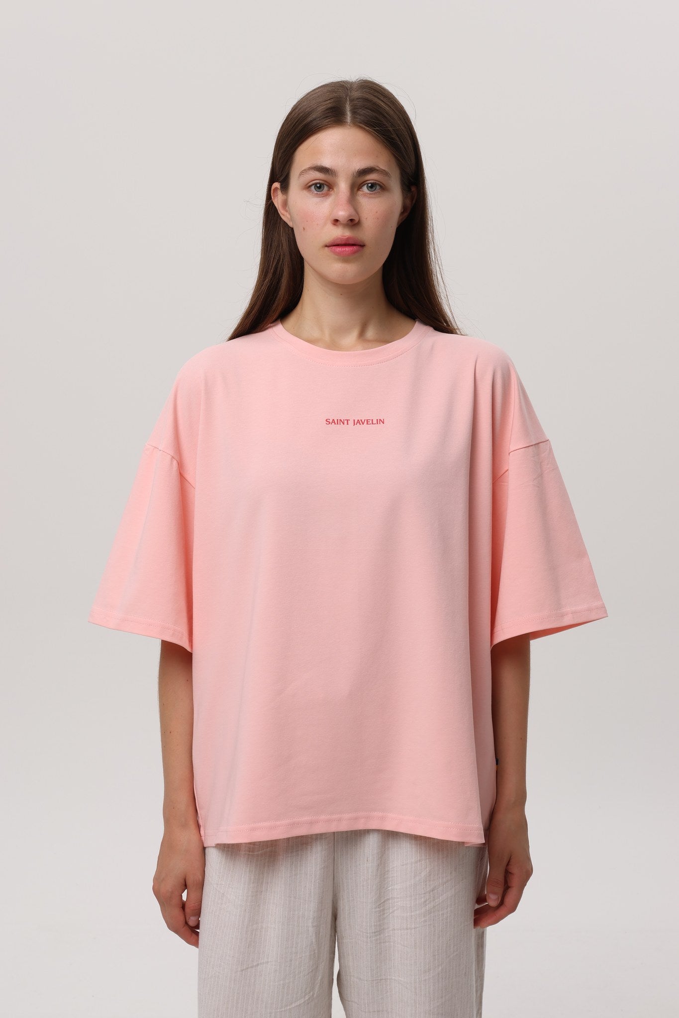 Peach — Kerch Bridge T-Shirt, peach oversized tee with Kerch back print