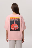 Peach — Kerch Bridge T-Shirt, peach oversized tee with Kerch back print