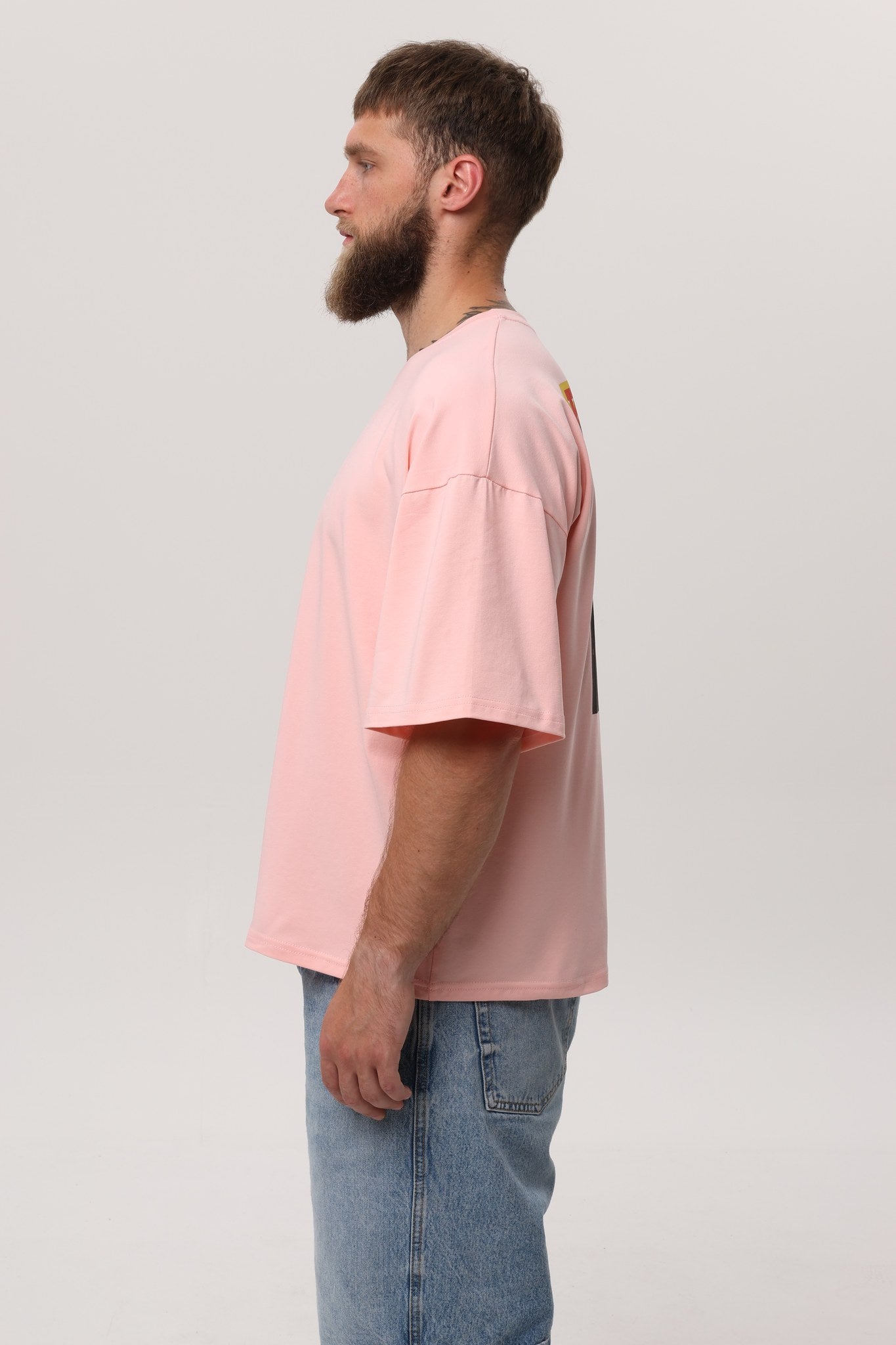 Peach — Kerch Bridge T-Shirt, peach oversized tee with Kerch back print