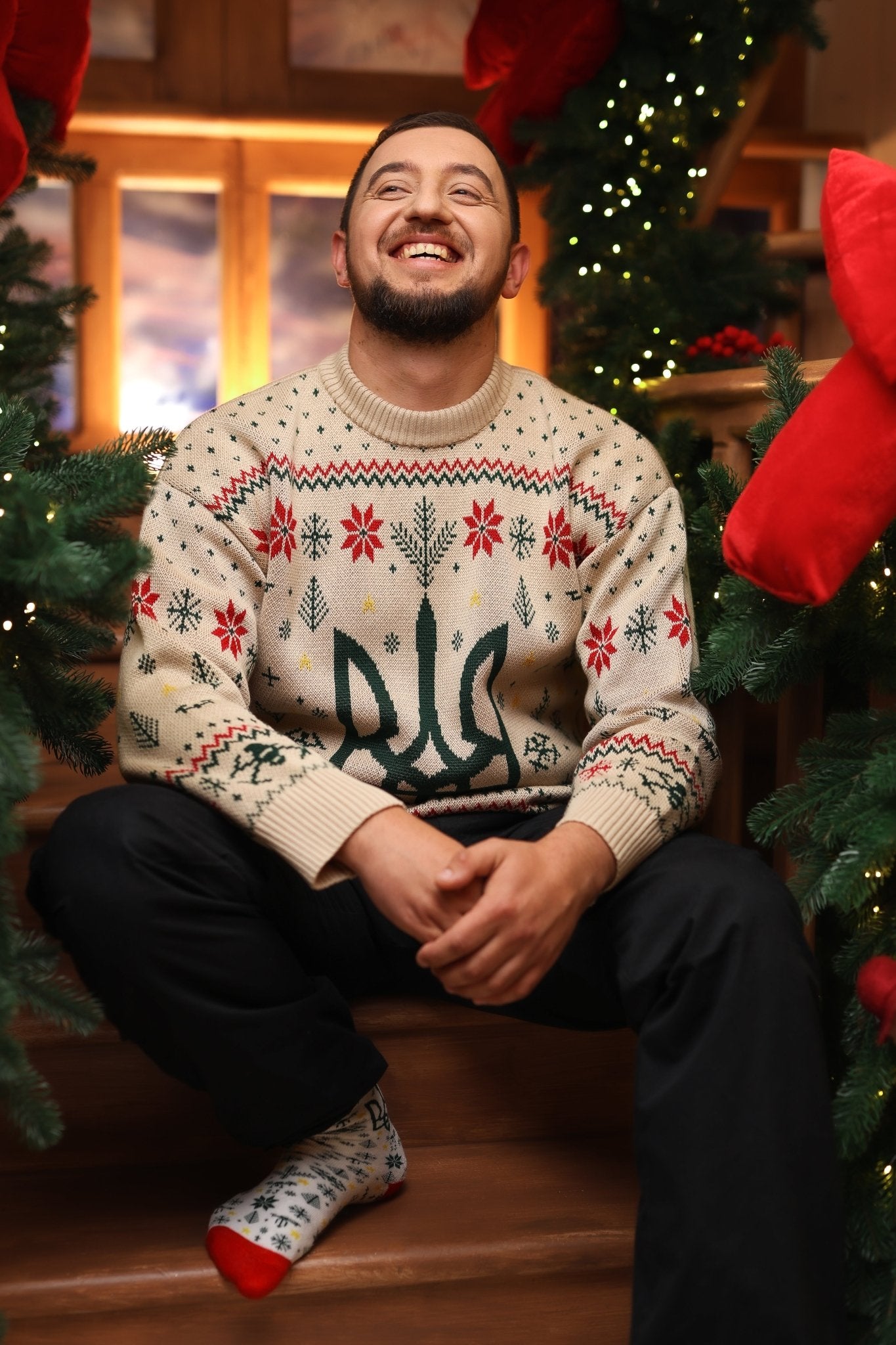 Knitted TRYZUB Christmas Sweater