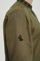 Black / Green — Saint Javelin vyshyvanka, embroidered linen shirt