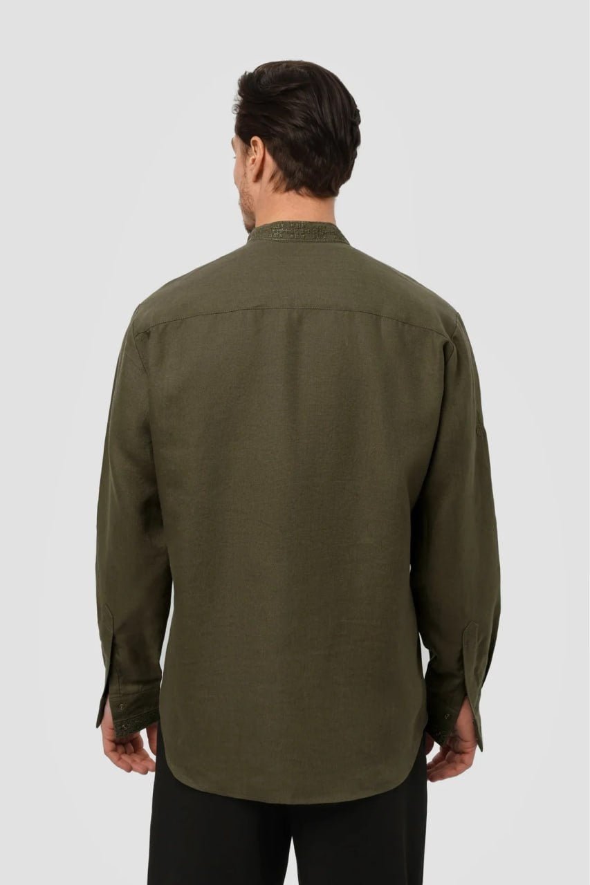 Black / Green — Saint Javelin vyshyvanka, embroidered linen shirt