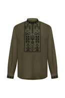 Black / Green — Saint Javelin vyshyvanka, embroidered linen shirt