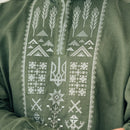 Linen Vyshyvanka “Syla” – Green Embroidered Shirt - Saint Javelin