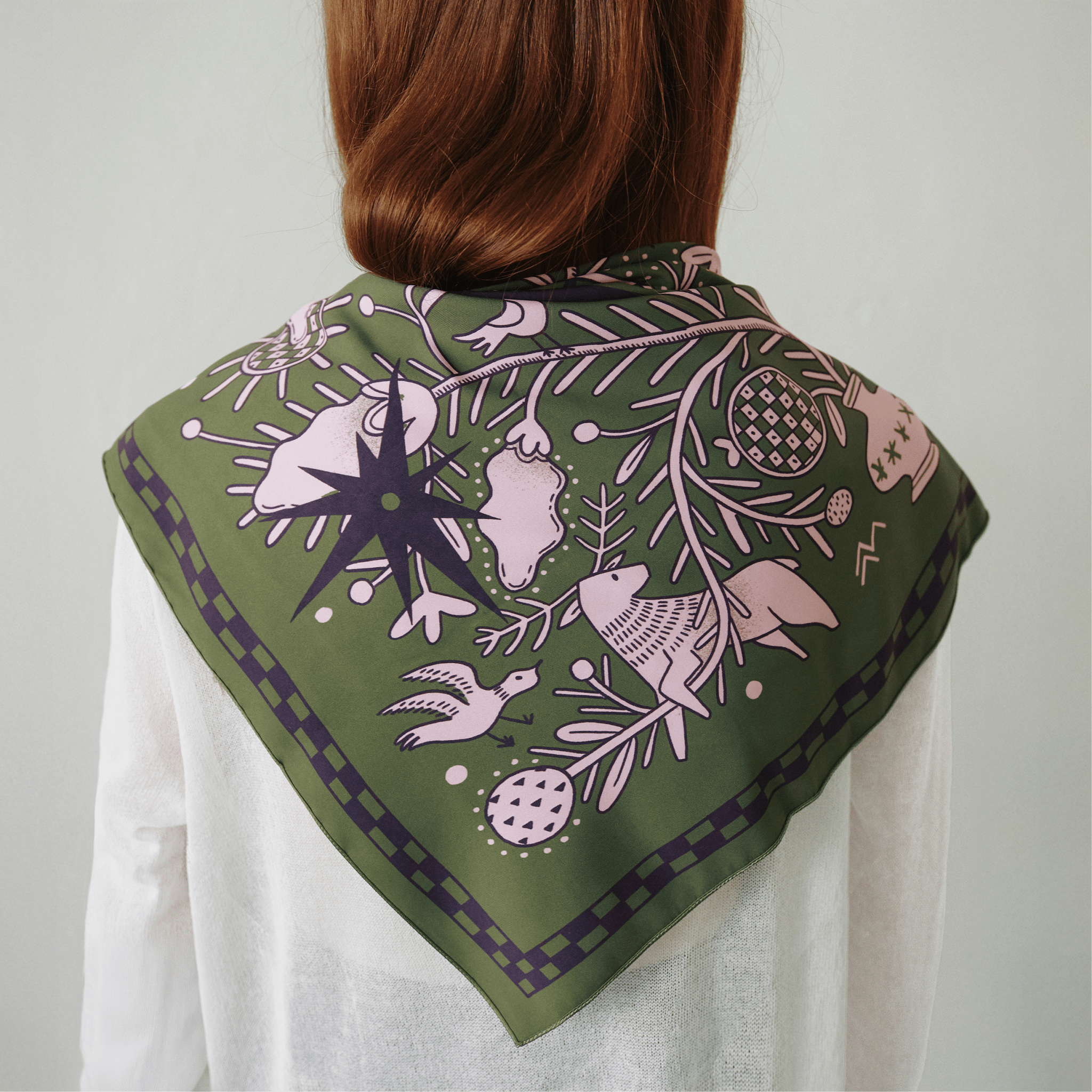 Osynova Silk Scarf - Green - Saint Javelin