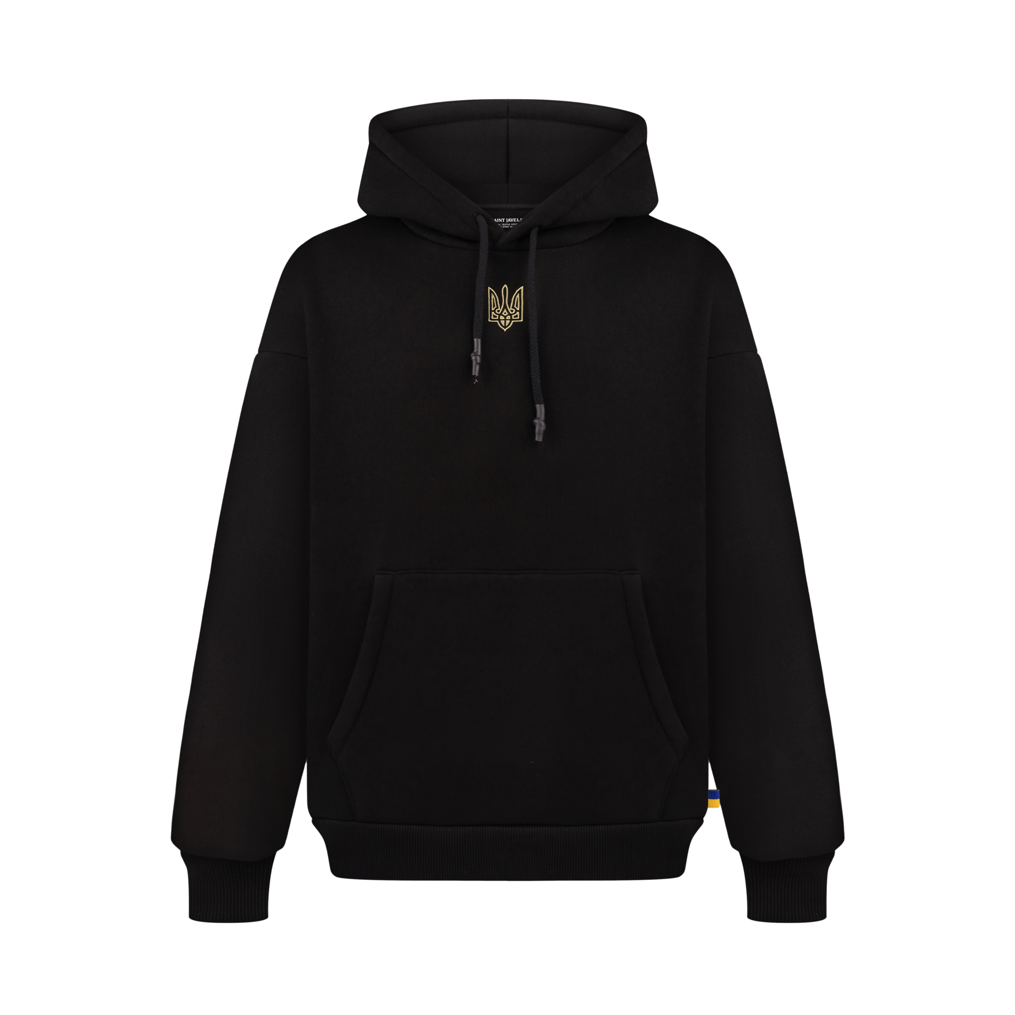Oversized Embroidered Tryzub Hoodie - Saint Javelin